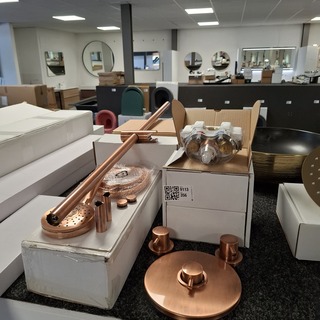4x en 3x Glijstangset, Xenz, Pure, oud koper