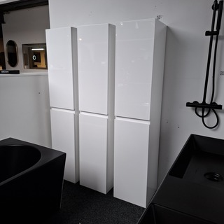 3x Hoge kast, Sanisupply, hoogglans wit