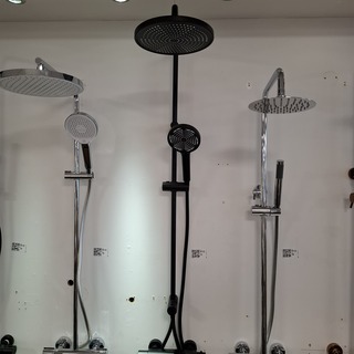 Regendoucheset Sanisplash, mat zwart