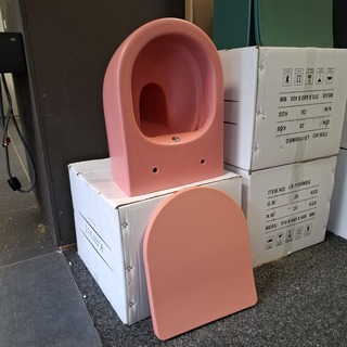 Wandcloset + wc-douche, Tornado, roze