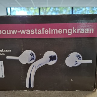 Wastafelkraan, Caral, inbouw, chroom