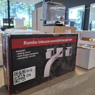 Wastafelkraan, Rombo, inbouw, chroom