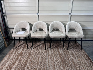 4x Eetkamerstoel chenille, Kave Home, Mael, Beige