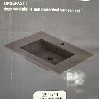 5x Wastafel, Allibert, Plane Ceram, mat zwart