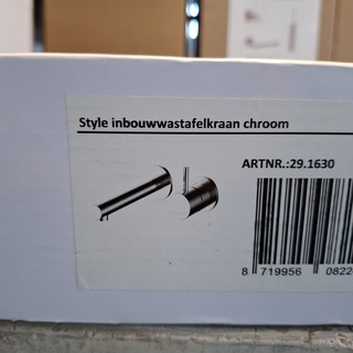 2x Wastafelkraan, Korver, inbouw, chroom