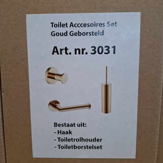 Toiletaccessoire-set, goud geborsteld