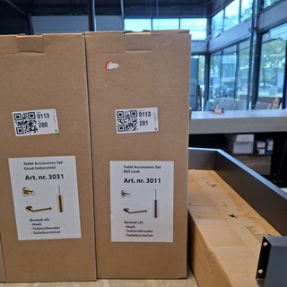 Toiletaccessoire-set, rvs geborsteld