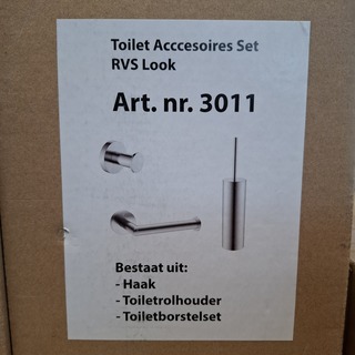 Toiletaccessoire-set, rvs geborsteld