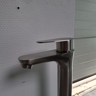 7x Waskomkraan, hoog model, rvs geborsteld