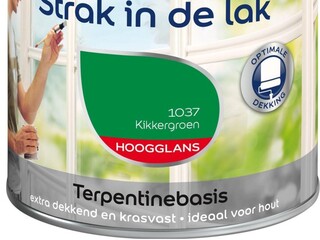 5x Lak hoogglans Flexa, strak in de lak, kikkergroen, 0,75 liter