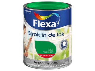 5x Lak hoogglans Flexa, strak in de lak, kikkergroen, 0,75 liter