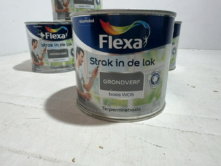 5x Alkyd grondverf 500 ml Flexa, strak in de lak, wit