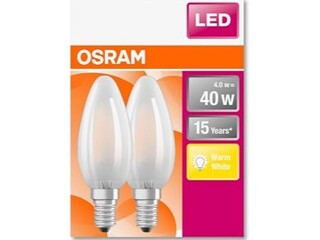 Ca. 14x Led flame matglazen lampen 4w Osram, e14, warm wit