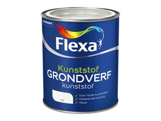 4x Kunststof grondverf Flexa, wit, 750 ml