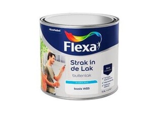 5x Houtlak Flexa, strak in de lak, wit, zijdeglans 500 ml