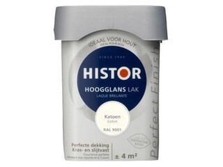 Ca. 12x Lak hoogglans Histor, perfect finish, katoen (9001), 0,25 lite