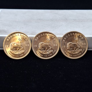 3x Gouden munt, South Africa, Krugerrand, 1982