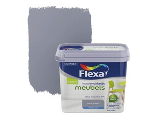 2x Lak zijdeglans 750 ml Flexa, mooi makkelijk meubels, blauwgrijs