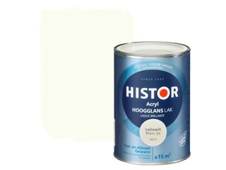 6x Lak hoogglans leliewit Histor, perfect finish, leliewit, 1,25 l