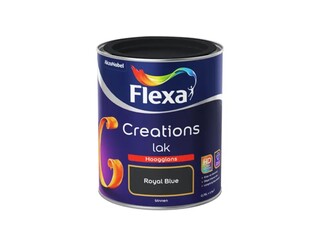 5x Binnenlak hoogglans Flexa, creations, royal blue, 750 ml