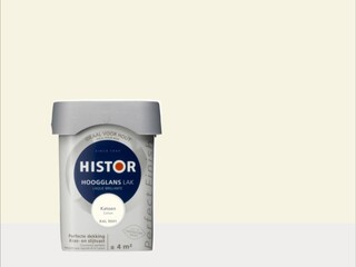 Ca. 12x Lak hoogglans Histor, perfect finish, katoen (9001), 0,25 lite