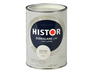 5x Lak zijdeglans Histor, perfect finish, leliewit, 1.25l