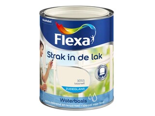 5x Lak zijdeglans Flexa, strak in de lak, ivoorwit, 750 ml
