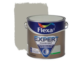 4x Muurverf mat Flexa, expert, kiezelgroen, 2,5 liter
