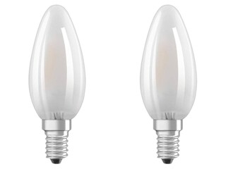 Ca. 14x Led flame matglazen lampen 4w Osram, e14, warm wit