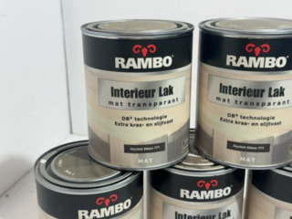 6x Interieur lak transparant mat Rambo, 771, mystiek ebben