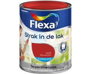 3x Strak in de lak signaalrood zijdeglans Flexa, signaalrood, 750 ml