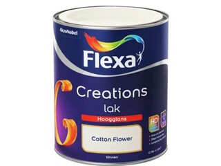 5x Lak hoogglans Flexa, creations, cotton flower, 750 ml
