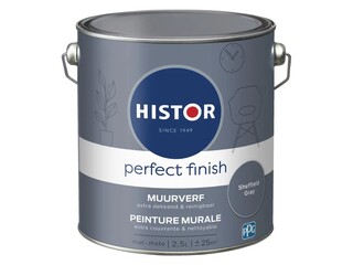2x Muurverf mat Histor, perfect finish, sheffield grey, 2,5 liter