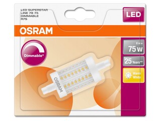 Ca. 10x Led staaflamp lineair Osram, superstar line 78, r7s 8w dimbaar