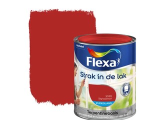 3x Strak in de lak signaalrood zijdeglans Flexa, signaalrood, 750 ml