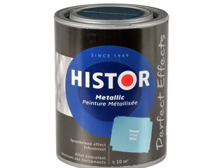 5x Muurverf Histor, perfect effect, metallic oceaan, 1 l