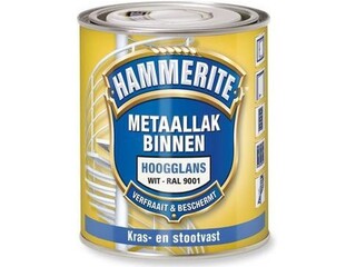 3x Metaallak binnen hoogglans Hammerite, crème wit, 500 ml