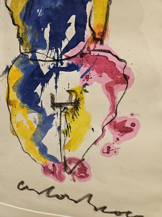 Acryl Houtskool Schilderij, Anton Heyboer