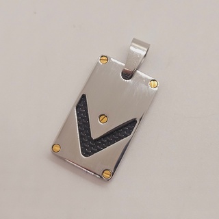 Heren Dogtag Pendant – Goldplated Santos model black carbon