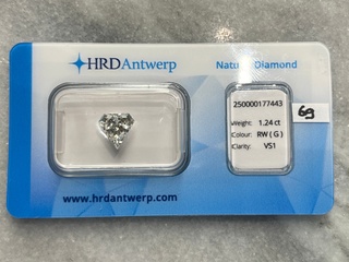 Diamant – 1.24 carat natuurlijke diamant (gecertificeerd)