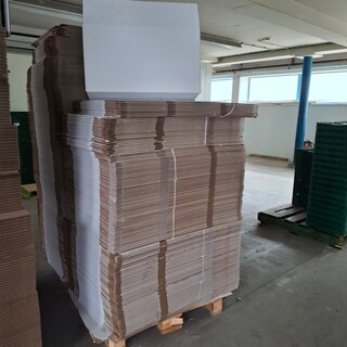 Partij verpakkingsdozen op 2x pallet