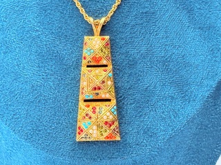 D’Orlan ”Mosaic Pyramid” goldplated collier