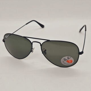 Rayban zonnebril Aviator large metal black green polarized
