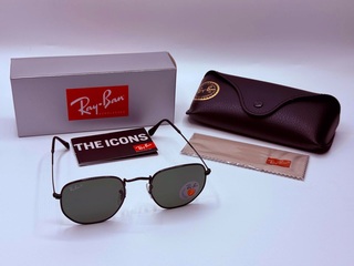 Rayban zonnebril Hexagonal black green polarized