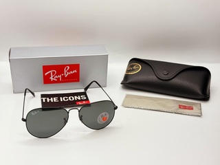 Rayban zonnebril Aviator large metal black grey polarized