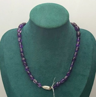 Amethyst zilveren collier