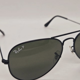 Rayban zonnebril Aviator large metal black green polarized
