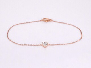 Rosegouden armband met diamanten hartje 0.10 carat