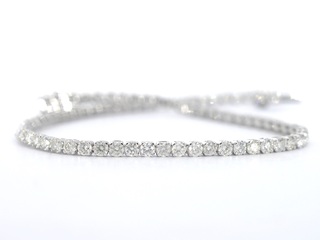 Witgouden tennisarmband met diamanten 3.00 carat