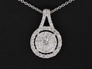 Witgouden hanger bezaaid met diamanten, excl. ketting